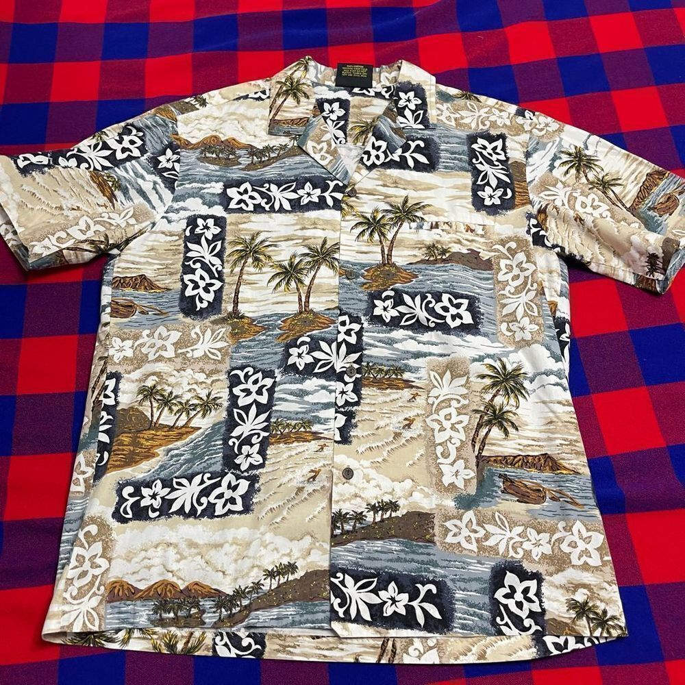 Royal Creations Vintage Hawaiian Button Up Shirt Size Large